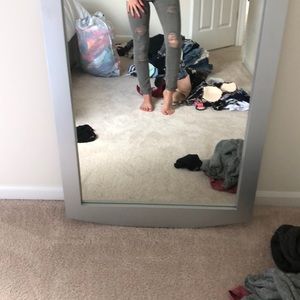 BEBE olive green ripped jeans